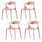 Modern Dining and Accent Chairs Indoor-Outdoor Plastic Open Back Side Chair Pink Set of 4 Clearhalo ' kitchen&dining_furn' 'Dining Chairs' 'Dining Tables & Seating' 'dining_chair' 'Furniture' 'furniture_dining_chair' 'Kitchen & Dining Furniture' 'kitchen' 4546627