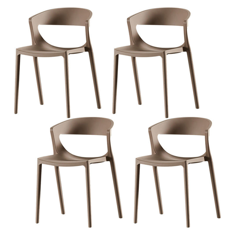 Modern Dining and Accent Chairs Indoor-Outdoor Plastic Open Back Side Chair Khaki Set of 4 Clearhalo ' kitchen&dining_furn' 'Dining Chairs' 'Dining Tables & Seating' 'dining_chair' 'Furniture' 'furniture_dining_chair' 'Kitchen & Dining Furniture' 'kitchen' 4546631