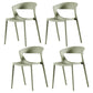 Modern Dining and Accent Chairs Indoor-Outdoor Plastic Open Back Side Chair Pea Green Set of 4 Clearhalo ' kitchen&dining_furn' 'Dining Chairs' 'Dining Tables & Seating' 'dining_chair' 'Furniture' 'furniture_dining_chair' 'Kitchen & Dining Furniture' 'kitchen' 4546635