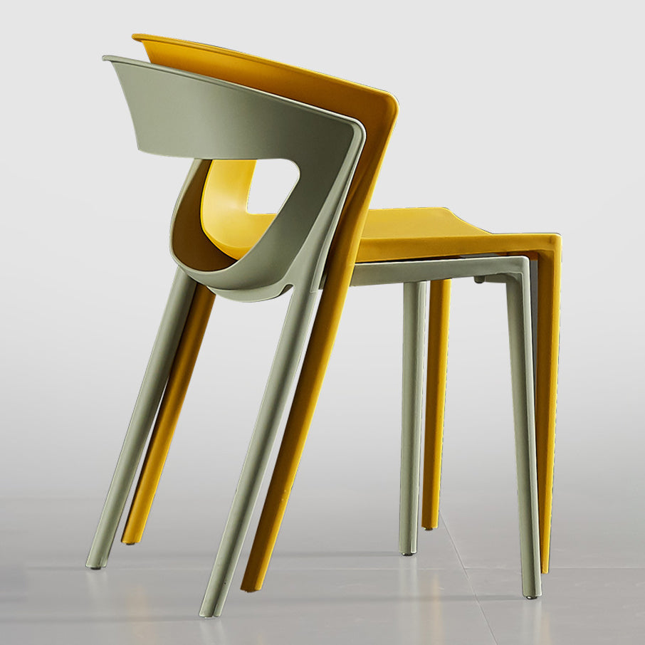 Modern Dining and Accent Chairs Indoor-Outdoor Plastic Open Back Side Chair Clearhalo ' kitchen&dining_furn' 'Dining Chairs' 'Dining Tables & Seating' 'dining_chair' 'Furniture' 'furniture_dining_chair' 'Kitchen & Dining Furniture' 'kitchen' 4546637