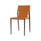 Industrial Design Leather Dining Side Armless Chairs Solid Back Chair Orange 1 Piece Clearhalo ' kitchen&dining_furn' 'Dining Chairs' 'Dining Tables & Seating' 'dining_chair' 'furn' 'furn_dining_chair' 'Furniture' 'furniture_dining_chair' 'Kitchen & Dining Furniture' 'kitchen' 4546669