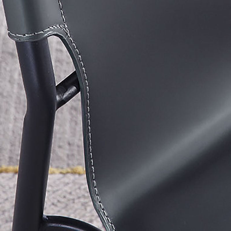 Industrial Design Leather Dining Side Armless Chairs Solid Back Chair Clearhalo ' kitchen&dining_furn' 'Dining Chairs' 'Dining Tables & Seating' 'dining_chair' 'furn' 'furn_dining_chair' 'Furniture' 'furniture_dining_chair' 'Kitchen & Dining Furniture' 'kitchen' 4546673