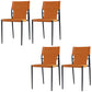 Industrial Design Leather Dining Side Armless Chairs Solid Back Chair Orange 4 Piece Set Clearhalo ' kitchen&dining_furn' 'Dining Chairs' 'Dining Tables & Seating' 'dining_chair' 'furn' 'furn_dining_chair' 'Furniture' 'furniture_dining_chair' 'Kitchen & Dining Furniture' 'kitchen' 4546674