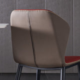 Industrial Design Wingback Armless Dining Chair Faux Leather Dining Chairs Clearhalo ' kitchen&dining_furn' 'Dining Chairs' 'Dining Tables & Seating' 'dining_chair' 'furn' 'furn_dining_chair' 'Furniture' 'furniture_dining_chair' 'Kitchen & Dining Furniture' 'kitchen' 4546695