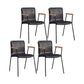 Scandinavian Design Solid Back Arm Side Chair Leather Dining Side Chair Black 4 Piece Set Black Clearhalo ' kitchen&dining_furn' 'Dining Chairs' 'Dining Tables & Seating' 'dining_chair' 'furn' 'furn_dining_chair' 'Furniture' 'furniture_dining_chair' 'Kitchen & Dining Furniture' 'kitchen' 4546704