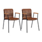 Scandinavian Design Solid Back Arm Side Chair Leather Dining Side Chair Red 2 Piece Set Black Clearhalo ' kitchen&dining_furn' 'Dining Chairs' 'Dining Tables & Seating' 'dining_chair' 'furn' 'furn_dining_chair' 'Furniture' 'furniture_dining_chair' 'Kitchen & Dining Furniture' 'kitchen' 4546713
