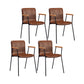 Scandinavian Design Solid Back Arm Side Chair Leather Dining Side Chair Red 4 Piece Set Black Clearhalo ' kitchen&dining_furn' 'Dining Chairs' 'Dining Tables & Seating' 'dining_chair' 'furn' 'furn_dining_chair' 'Furniture' 'furniture_dining_chair' 'Kitchen & Dining Furniture' 'kitchen' 4546714