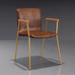 Scandinavian Design Solid Back Arm Side Chair Leather Dining Side Chair Red 1 Piece Brass Gold Clearhalo ' kitchen&dining_furn' 'Dining Chairs' 'Dining Tables & Seating' 'dining_chair' 'furn' 'furn_dining_chair' 'Furniture' 'furniture_dining_chair' 'Kitchen & Dining Furniture' 'kitchen' 4546724