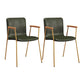 Scandinavian Design Solid Back Arm Side Chair Leather Dining Side Chair Green 2 Piece Set Brass Gold Clearhalo ' kitchen&dining_furn' 'Dining Chairs' 'Dining Tables & Seating' 'dining_chair' 'furn' 'furn_dining_chair' 'Furniture' 'furniture_dining_chair' 'Kitchen & Dining Furniture' 'kitchen' 4546728