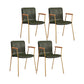 Scandinavian Design Solid Back Arm Side Chair Leather Dining Side Chair Green 4 Piece Set Brass Gold Clearhalo ' kitchen&dining_furn' 'Dining Chairs' 'Dining Tables & Seating' 'dining_chair' 'furn' 'furn_dining_chair' 'Furniture' 'furniture_dining_chair' 'Kitchen & Dining Furniture' 'kitchen' 4546729