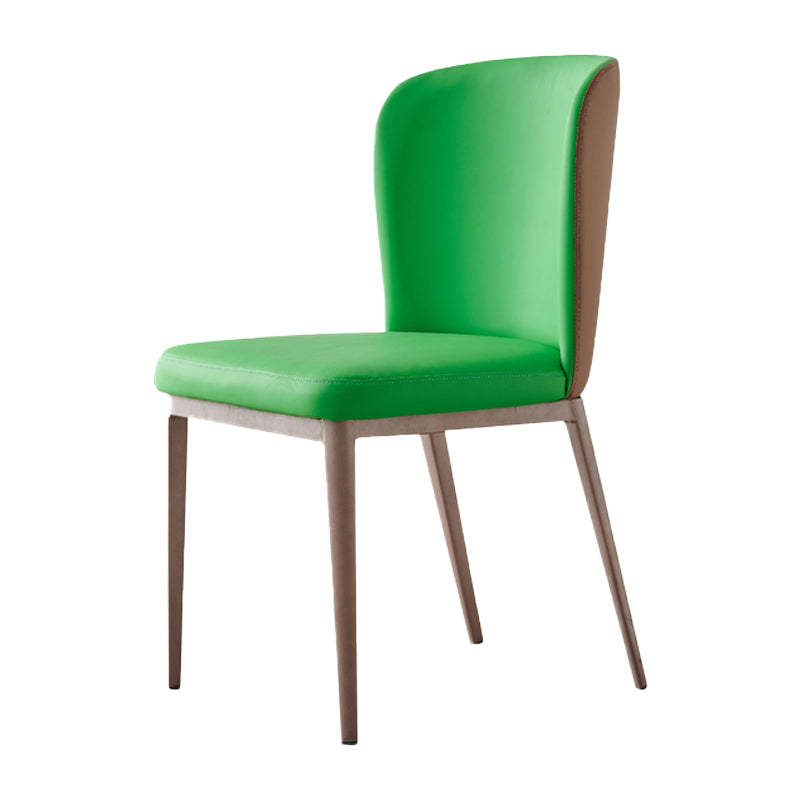 Contemporary Dining Chairs Dining Armless Side Chairs with Metal Legs Green 1 Piece Clearhalo ' kitchen&dining_furn' 'Dining Chairs' 'Dining Tables & Seating' 'dining_chair' 'furn' 'furn_dining_chair' 'Furniture' 'furniture_dining_chair' 'Kitchen & Dining Furniture' 'kitchen' 4546737