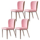 Contemporary Dining Chairs Dining Armless Side Chairs with Metal Legs Pink 4 Piece Set Clearhalo ' kitchen&dining_furn' 'Dining Chairs' 'Dining Tables & Seating' 'dining_chair' 'furn' 'furn_dining_chair' 'Furniture' 'furniture_dining_chair' 'Kitchen & Dining Furniture' 'kitchen' 4546754