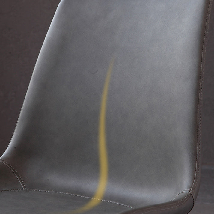 Contemporary Dining Room Chairs Matte Finish Leather Curved Parsons Armless Chair Clearhalo ' kitchen&dining_furn' 'Dining Chairs' 'Dining Tables & Seating' 'dining_chair' 'furn' 'furn_dining_chair' 'Furniture' 'furniture_dining_chair' 'Kitchen & Dining Furniture' 'kitchen' 4546772