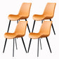 Contemporary Dining Room Chairs Matte Finish Leather Curved Parsons Armless Chair Orange 4 Piece Set Clearhalo ' kitchen&dining_furn' 'Dining Chairs' 'Dining Tables & Seating' 'dining_chair' 'furn' 'furn_dining_chair' 'Furniture' 'furniture_dining_chair' 'Kitchen & Dining Furniture' 'kitchen' 4546773