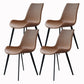 Contemporary Dining Room Chairs Matte Finish Leather Curved Parsons Armless Chair Brown 4 Piece Set Clearhalo ' kitchen&dining_furn' 'Dining Chairs' 'Dining Tables & Seating' 'dining_chair' 'furn' 'furn_dining_chair' 'Furniture' 'furniture_dining_chair' 'Kitchen & Dining Furniture' 'kitchen' 4546778