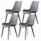 Contemporary Dining Room Chairs Matte Finish Leather Curved Parsons Armless Chair Grey 4 Piece Set Clearhalo ' kitchen&dining_furn' 'Dining Chairs' 'Dining Tables & Seating' 'dining_chair' 'furn' 'furn_dining_chair' 'Furniture' 'furniture_dining_chair' 'Kitchen & Dining Furniture' 'kitchen' 4546783