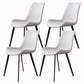 Contemporary Dining Room Chairs Matte Finish Leather Curved Parsons Armless Chair Off-White 4 Piece Set Clearhalo ' kitchen&dining_furn' 'Dining Chairs' 'Dining Tables & Seating' 'dining_chair' 'furn' 'furn_dining_chair' 'Furniture' 'furniture_dining_chair' 'Kitchen & Dining Furniture' 'kitchen' 4546786
