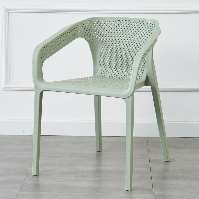 Plastic Scandinavian Kitchen Dining Room Chair Solid Back Armchair Light Green 1 Piece Clearhalo ' kitchen&dining_furn' 'Dining Chairs' 'Dining Tables & Seating' 'dining_chair' 'furn' 'furn_dining_chair' 'Furniture' 'furniture_dining_chair' 'Kitchen & Dining Furniture' 'kitchen' 4546789