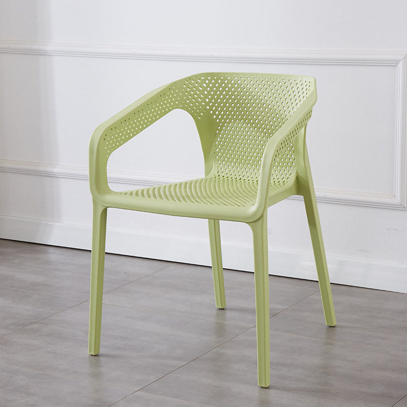 Plastic Scandinavian Kitchen Dining Room Chair Solid Back Armchair Green 1 Piece Clearhalo ' kitchen&dining_furn' 'Dining Chairs' 'Dining Tables & Seating' 'dining_chair' 'furn' 'furn_dining_chair' 'Furniture' 'furniture_dining_chair' 'Kitchen & Dining Furniture' 'kitchen' 4546794