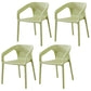 Plastic Scandinavian Kitchen Dining Room Chair Solid Back Armchair Green 4 Piece Set Clearhalo ' kitchen&dining_furn' 'Dining Chairs' 'Dining Tables & Seating' 'dining_chair' 'furn' 'furn_dining_chair' 'Furniture' 'furniture_dining_chair' 'Kitchen & Dining Furniture' 'kitchen' 4546799