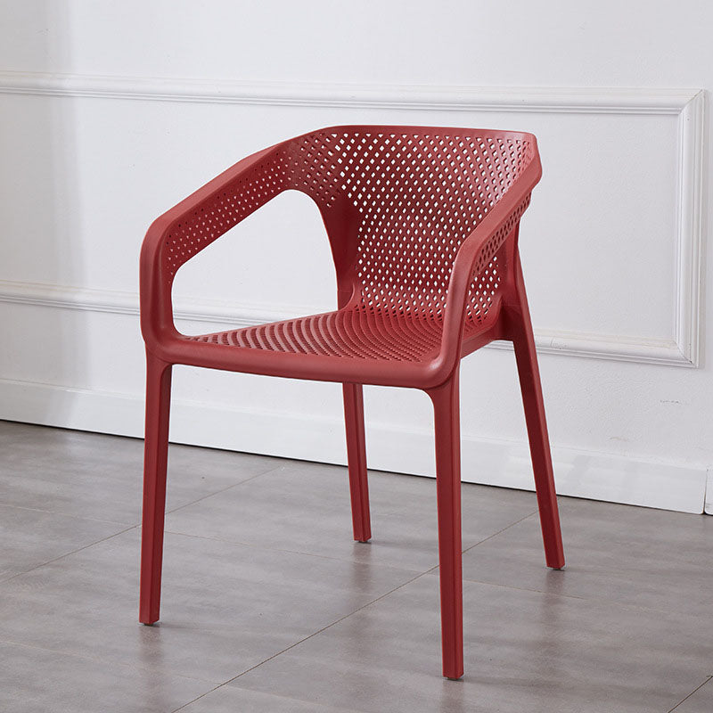 Plastic Scandinavian Kitchen Dining Room Chair Solid Back Armchair Burgundy 1 Piece Clearhalo ' kitchen&dining_furn' 'Dining Chairs' 'Dining Tables & Seating' 'dining_chair' 'furn' 'furn_dining_chair' 'Furniture' 'furniture_dining_chair' 'Kitchen & Dining Furniture' 'kitchen' 4546801