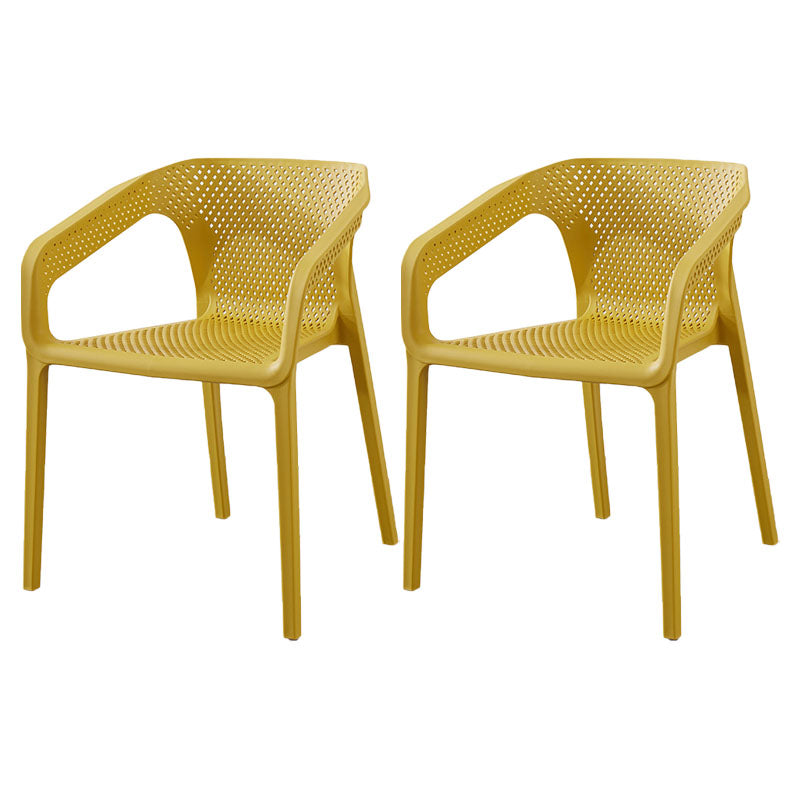 Plastic Scandinavian Kitchen Dining Room Chair Solid Back Armchair Ginger 2 Piece Set Clearhalo ' kitchen&dining_furn' 'Dining Chairs' 'Dining Tables & Seating' 'dining_chair' 'furn' 'furn_dining_chair' 'Furniture' 'furniture_dining_chair' 'Kitchen & Dining Furniture' 'kitchen' 4546808