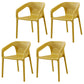 Plastic Scandinavian Kitchen Dining Room Chair Solid Back Armchair Ginger 4 Piece Set Clearhalo ' kitchen&dining_furn' 'Dining Chairs' 'Dining Tables & Seating' 'dining_chair' 'furn' 'furn_dining_chair' 'Furniture' 'furniture_dining_chair' 'Kitchen & Dining Furniture' 'kitchen' 4546810