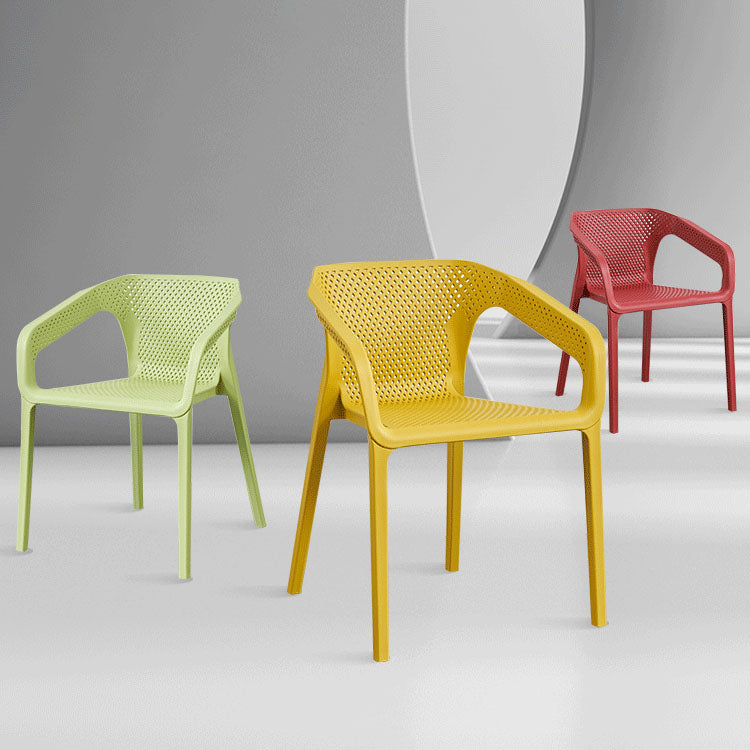 Plastic Scandinavian Kitchen Dining Room Chair Solid Back Armchair Clearhalo ' kitchen&dining_furn' 'Dining Chairs' 'Dining Tables & Seating' 'dining_chair' 'furn' 'furn_dining_chair' 'Furniture' 'furniture_dining_chair' 'Kitchen & Dining Furniture' 'kitchen' 4546814