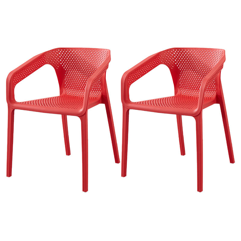 Plastic Scandinavian Kitchen Dining Room Chair Solid Back Armchair Red 2 Piece Set Clearhalo ' kitchen&dining_furn' 'Dining Chairs' 'Dining Tables & Seating' 'dining_chair' 'furn' 'furn_dining_chair' 'Furniture' 'furniture_dining_chair' 'Kitchen & Dining Furniture' 'kitchen' 4546815