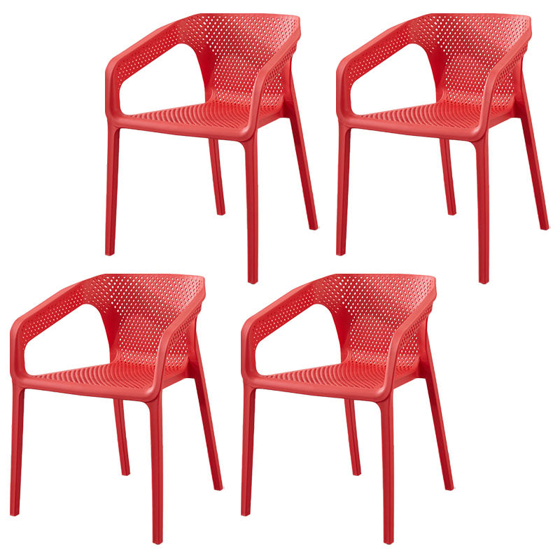 Plastic Scandinavian Kitchen Dining Room Chair Solid Back Armchair Red 4 Piece Set Clearhalo ' kitchen&dining_furn' 'Dining Chairs' 'Dining Tables & Seating' 'dining_chair' 'furn' 'furn_dining_chair' 'Furniture' 'furniture_dining_chair' 'Kitchen & Dining Furniture' 'kitchen' 4546816