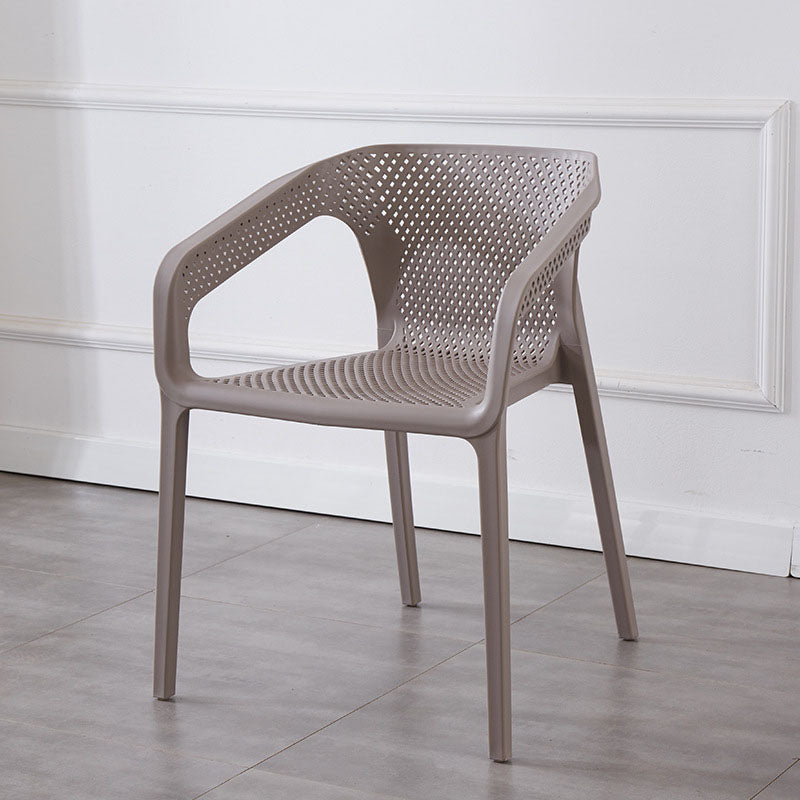 Plastic Scandinavian Kitchen Dining Room Chair Solid Back Armchair Khaki 1 Piece Clearhalo ' kitchen&dining_furn' 'Dining Chairs' 'Dining Tables & Seating' 'dining_chair' 'furn' 'furn_dining_chair' 'Furniture' 'furniture_dining_chair' 'Kitchen & Dining Furniture' 'kitchen' 4546820