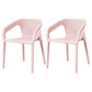 Plastic Scandinavian Kitchen Dining Room Chair Solid Back Armchair Pink 2 Piece Set Clearhalo ' kitchen&dining_furn' 'Dining Chairs' 'Dining Tables & Seating' 'dining_chair' 'furn' 'furn_dining_chair' 'Furniture' 'furniture_dining_chair' 'Kitchen & Dining Furniture' 'kitchen' 4546824