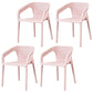 Plastic Scandinavian Kitchen Dining Room Chair Solid Back Armchair Pink 4 Piece Set Clearhalo ' kitchen&dining_furn' 'Dining Chairs' 'Dining Tables & Seating' 'dining_chair' 'furn' 'furn_dining_chair' 'Furniture' 'furniture_dining_chair' 'Kitchen & Dining Furniture' 'kitchen' 4546825