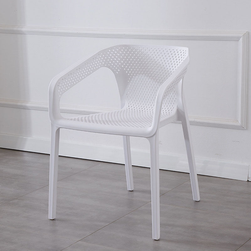Plastic Scandinavian Kitchen Dining Room Chair Solid Back Armchair White 1 Piece Clearhalo ' kitchen&dining_furn' 'Dining Chairs' 'Dining Tables & Seating' 'dining_chair' 'furn' 'furn_dining_chair' 'Furniture' 'furniture_dining_chair' 'Kitchen & Dining Furniture' 'kitchen' 4546826