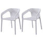 Plastic Scandinavian Kitchen Dining Room Chair Solid Back Armchair White 2 Piece Set Clearhalo ' kitchen&dining_furn' 'Dining Chairs' 'Dining Tables & Seating' 'dining_chair' 'furn' 'furn_dining_chair' 'Furniture' 'furniture_dining_chair' 'Kitchen & Dining Furniture' 'kitchen' 4546827