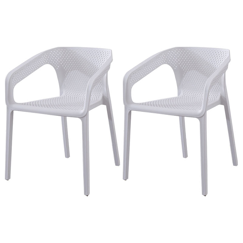 Plastic Scandinavian Kitchen Dining Room Chair Solid Back Armchair White 2 Piece Set Clearhalo ' kitchen&dining_furn' 'Dining Chairs' 'Dining Tables & Seating' 'dining_chair' 'furn' 'furn_dining_chair' 'Furniture' 'furniture_dining_chair' 'Kitchen & Dining Furniture' 'kitchen' 4546827