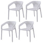 Plastic Scandinavian Kitchen Dining Room Chair Solid Back Armchair White 4 Piece Set Clearhalo ' kitchen&dining_furn' 'Dining Chairs' 'Dining Tables & Seating' 'dining_chair' 'furn' 'furn_dining_chair' 'Furniture' 'furniture_dining_chair' 'Kitchen & Dining Furniture' 'kitchen' 4546828