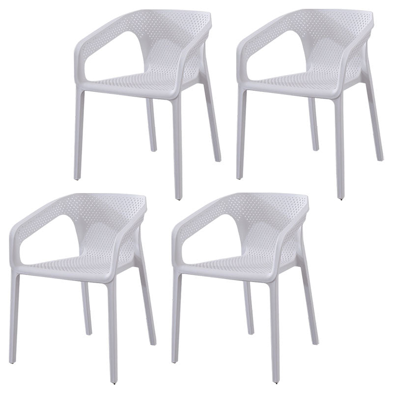 Plastic Scandinavian Kitchen Dining Room Chair Solid Back Armchair White 4 Piece Set Clearhalo ' kitchen&dining_furn' 'Dining Chairs' 'Dining Tables & Seating' 'dining_chair' 'furn' 'furn_dining_chair' 'Furniture' 'furniture_dining_chair' 'Kitchen & Dining Furniture' 'kitchen' 4546828