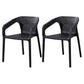 Plastic Scandinavian Kitchen Dining Room Chair Solid Back Armchair Black 2 Piece Set Clearhalo ' kitchen&dining_furn' 'Dining Chairs' 'Dining Tables & Seating' 'dining_chair' 'furn' 'furn_dining_chair' 'Furniture' 'furniture_dining_chair' 'Kitchen & Dining Furniture' 'kitchen' 4546833