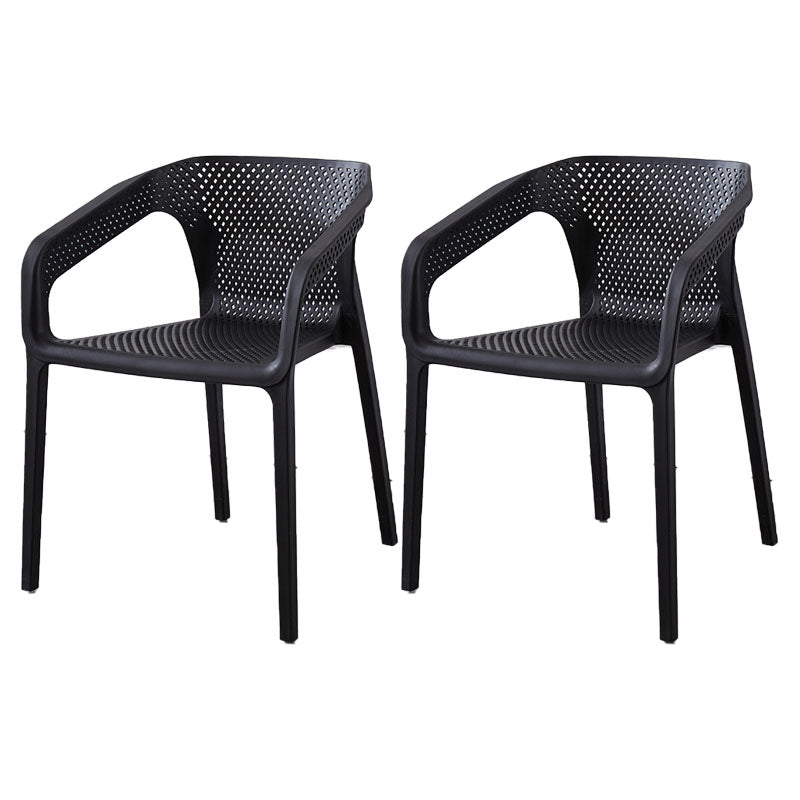 Plastic Scandinavian Kitchen Dining Room Chair Solid Back Armchair Black 2 Piece Set Clearhalo ' kitchen&dining_furn' 'Dining Chairs' 'Dining Tables & Seating' 'dining_chair' 'furn' 'furn_dining_chair' 'Furniture' 'furniture_dining_chair' 'Kitchen & Dining Furniture' 'kitchen' 4546833
