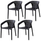 Plastic Scandinavian Kitchen Dining Room Chair Solid Back Armchair Black 4 Piece Set Clearhalo ' kitchen&dining_furn' 'Dining Chairs' 'Dining Tables & Seating' 'dining_chair' 'furn' 'furn_dining_chair' 'Furniture' 'furniture_dining_chair' 'Kitchen & Dining Furniture' 'kitchen' 4546834