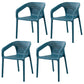 Plastic Scandinavian Kitchen Dining Room Chair Solid Back Armchair Dark Blue 4 Piece Set Clearhalo ' kitchen&dining_furn' 'Dining Chairs' 'Dining Tables & Seating' 'dining_chair' 'furn' 'furn_dining_chair' 'Furniture' 'furniture_dining_chair' 'Kitchen & Dining Furniture' 'kitchen' 4546837