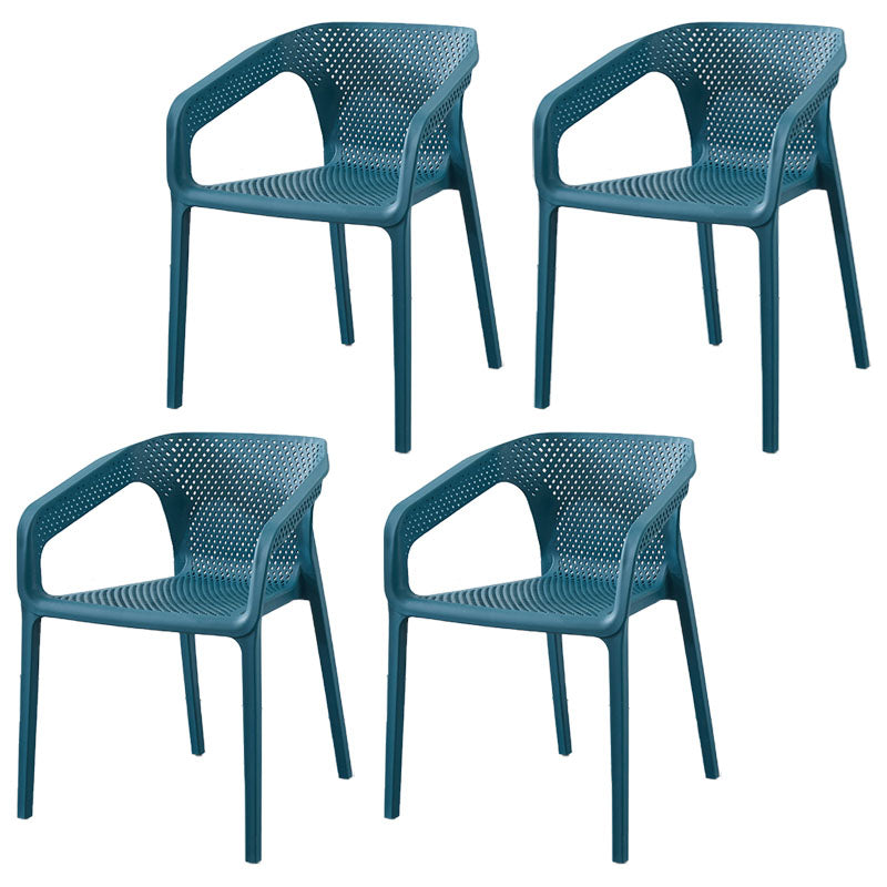 Plastic Scandinavian Kitchen Dining Room Chair Solid Back Armchair Dark Blue 4 Piece Set Clearhalo ' kitchen&dining_furn' 'Dining Chairs' 'Dining Tables & Seating' 'dining_chair' 'furn' 'furn_dining_chair' 'Furniture' 'furniture_dining_chair' 'Kitchen & Dining Furniture' 'kitchen' 4546837
