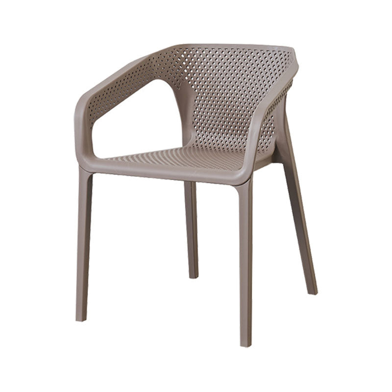 Plastic Scandinavian Kitchen Dining Room Chair Solid Back Armchair Grey 1 Piece Clearhalo ' kitchen&dining_furn' 'Dining Chairs' 'Dining Tables & Seating' 'dining_chair' 'furn' 'furn_dining_chair' 'Furniture' 'furniture_dining_chair' 'Kitchen & Dining Furniture' 'kitchen' 4546838
