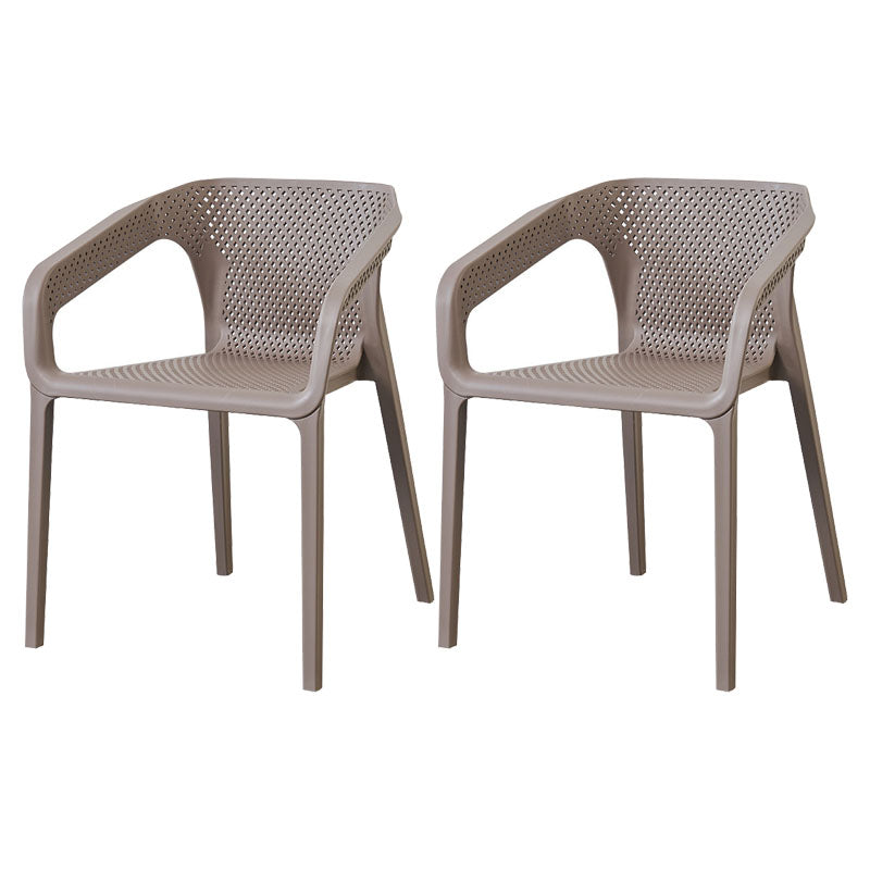 Plastic Scandinavian Kitchen Dining Room Chair Solid Back Armchair Grey 2 Piece Set Clearhalo ' kitchen&dining_furn' 'Dining Chairs' 'Dining Tables & Seating' 'dining_chair' 'furn' 'furn_dining_chair' 'Furniture' 'furniture_dining_chair' 'Kitchen & Dining Furniture' 'kitchen' 4546839