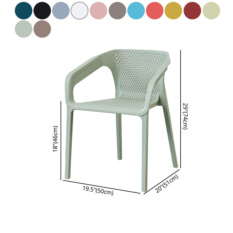 Plastic Scandinavian Kitchen Dining Room Chair Solid Back Armchair Clearhalo ' kitchen&dining_furn' 'Dining Chairs' 'Dining Tables & Seating' 'dining_chair' 'furn' 'furn_dining_chair' 'Furniture' 'furniture_dining_chair' 'Kitchen & Dining Furniture' 'kitchen' 4546841