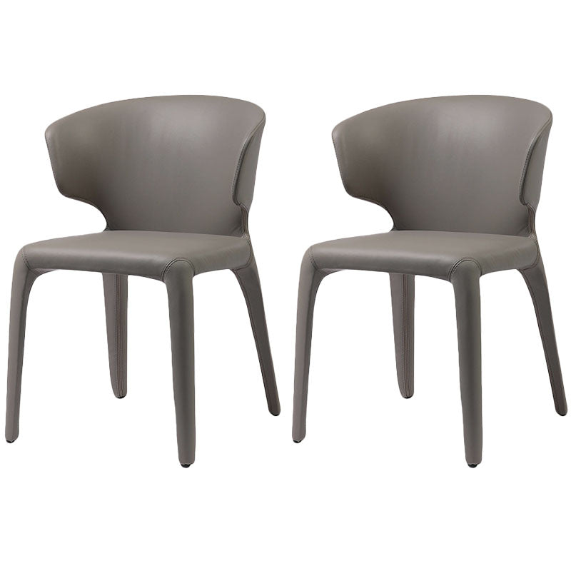 Contemporary Faux Leather Dining Chair Metal Dining Chairs for Restaurant Use Dark Gray 2 Piece Set Clearhalo ' kitchen&dining_furn' 'Dining Chairs' 'Dining Tables & Seating' 'dining_chair' 'furn' 'furn_dining_chair' 'Furniture' 'furniture_dining_chair' 'Kitchen & Dining Furniture' 'kitchen' 4546843