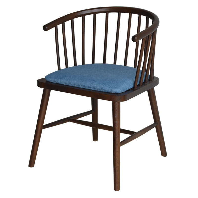 Contemporary Homestay Wood Arm Chair Matte Finish Windsor Back Dining Chair Light Blue 1 Piece Clearhalo ' kitchen&dining_furn' 'Dining Chairs' 'Dining Tables & Seating' 'dining_chair' 'furn' 'furn_dining_chair' 'Furniture' 'furniture_dining_chair' 'Kitchen & Dining Furniture' 'kitchen' 4546856