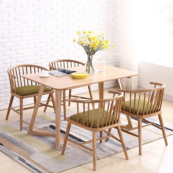 Contemporary Homestay Wood Arm Chair Matte Finish Windsor Back Dining Chair Clearhalo ' kitchen&dining_furn' 'Dining Chairs' 'Dining Tables & Seating' 'dining_chair' 'furn' 'furn_dining_chair' 'Furniture' 'furniture_dining_chair' 'Kitchen & Dining Furniture' 'kitchen' 4546859