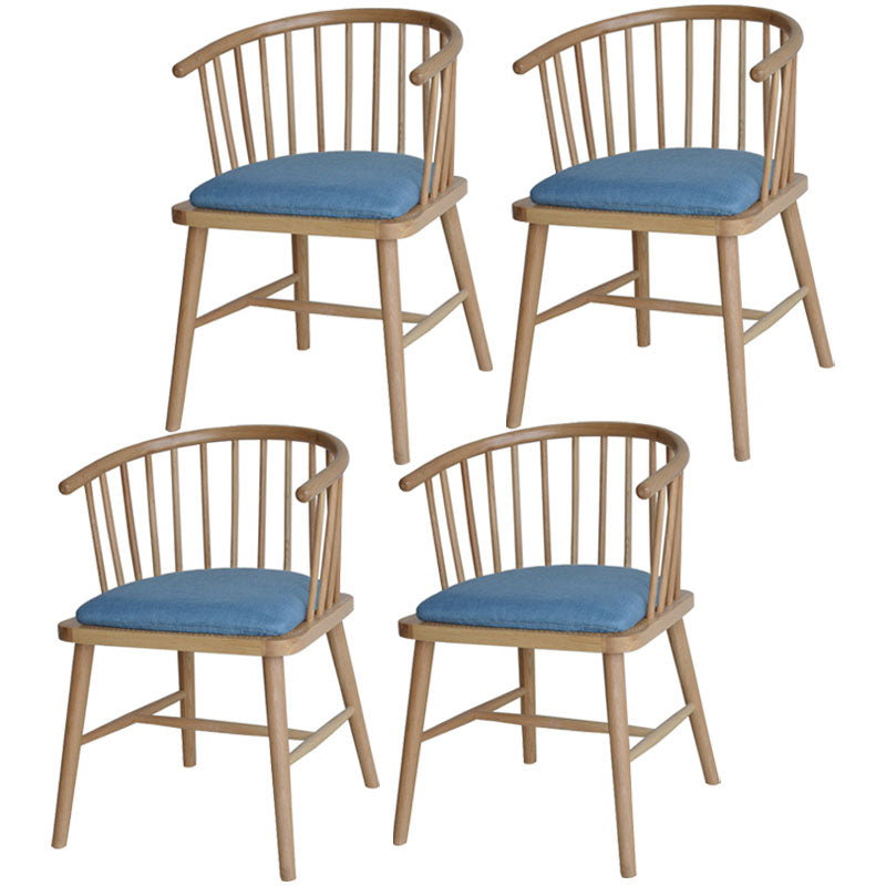 Contemporary Homestay Wood Arm Chair Matte Finish Windsor Back Dining Chair Denim Blue 4 Piece Set Clearhalo ' kitchen&dining_furn' 'Dining Chairs' 'Dining Tables & Seating' 'dining_chair' 'furn' 'furn_dining_chair' 'Furniture' 'furniture_dining_chair' 'Kitchen & Dining Furniture' 'kitchen' 4546871